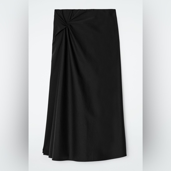 COS Twist Detail Midi skirt (black, XS) - Picture 1 of 8